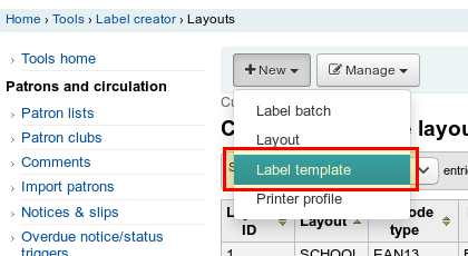 Create Label Template