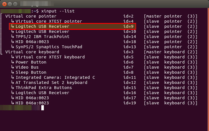 xinput devices list