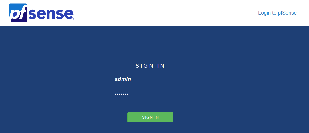 pfsense login
