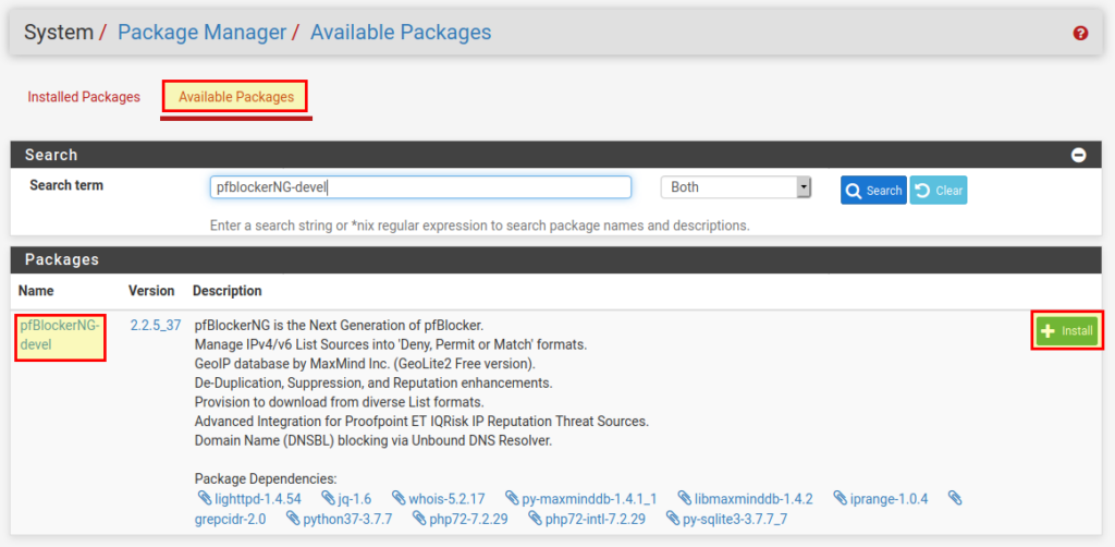 pfsense web filter with pfblockerng